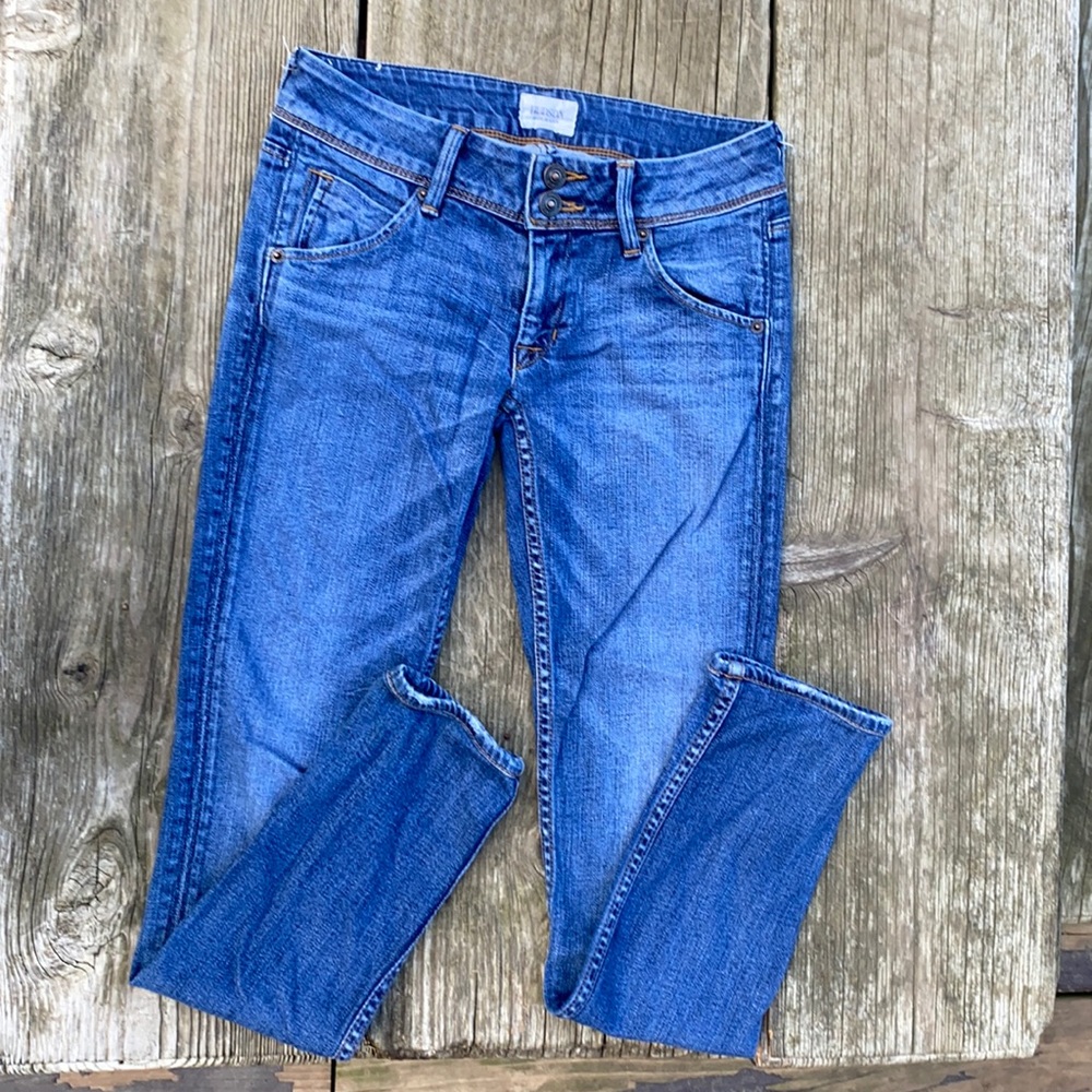 Collin Style Skinny Distressed Blue Jeans Mid-rise 25